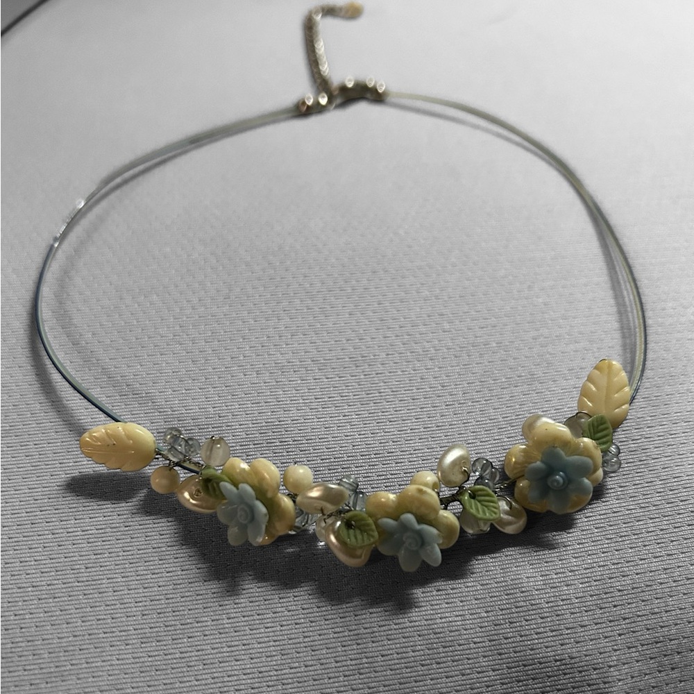 Beaded Floral Choker